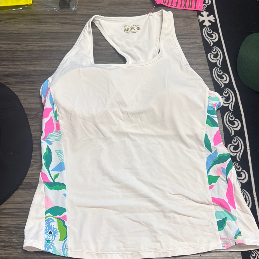 Lilly Pulitzer White and Pink Women's Top